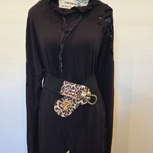 Felina Black Jungle Leopard Tone On Tone Impression Designer Jogging Set